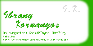 ibrany kormanyos business card